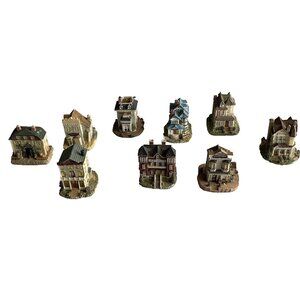 Liberty Falls American Collection Lot Of 9 Mini Christmas Village Houses 90s